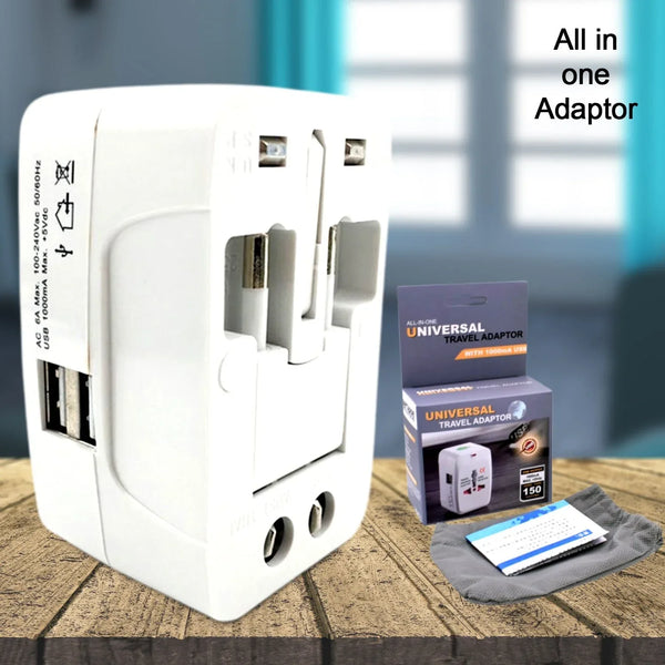 All - in - One Universal Worldwide Travelling AC Adaptor Plug (AU / UK / US / EU) International Power Charger Electric USB Power Plug Socket Adapter Converter (1 Pc) - Justgrabit Inc.