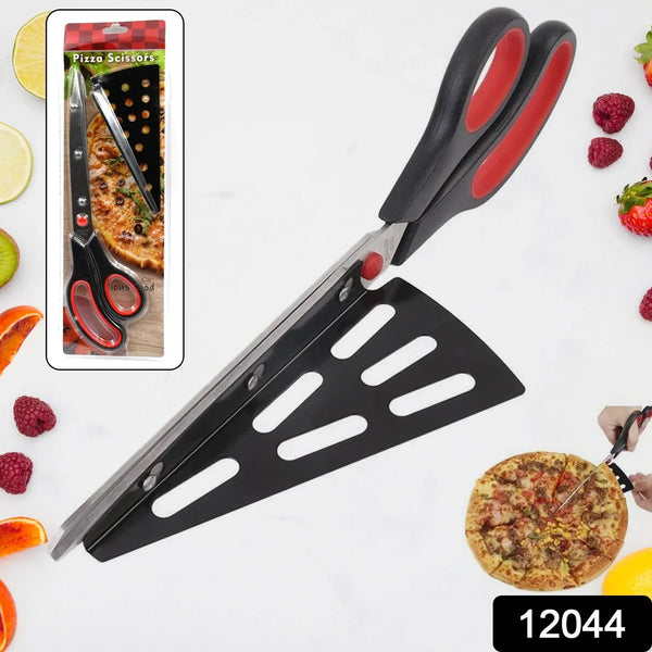 Stainless Steel Pizza Cutter Scissors Plastic Handle with Removable Spatula - justgrabit.in | Just Grab It