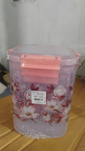 Square 3 Pcs Floral Printed Airtight Storage Container Set (3 Pcs Set) - justgrabit.in | Just Grab It