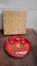 Hand - Painted Decorative Pooja Thali with Ganesha Motif and Diyas - Justgrabit Inc.