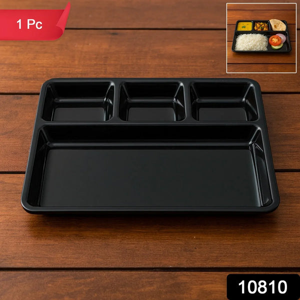 Plastic 4 - Compartment Rectangular Meal Serving Tray – Sectioned Dining Plate (1 Pc) - justgrabit.in | Just Grab It