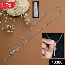 Silver Chain With Gada Pendant / Locket (1 Pc) - justgrabit.in | Just Grab It