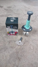1100 ml 2 in 1 Push up Chopper with affixed with 6 Sharp Blade | Vegetable and Fruit Cutter with Easy Push and chop Button - justgrabit.in | Just Grab It