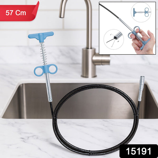 Flexible Spring Drain Cleaning Tool with Hand Grip (1 Pc / 57 Cm) - justgrabit.in | Just Grab It