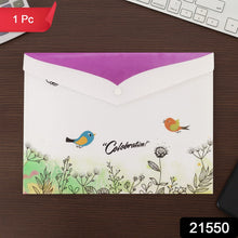 Mix Design A4 Printed Document Folder with Decorative Button Closure (1 Pc) - justgrabit.in | Just Grab It