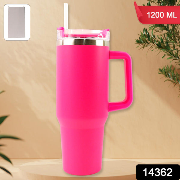 Pink Extra Large Insulated Travel Mug, Tumbler (1200ML - 1 Pc) - justgrabit.in | Just Grab It
