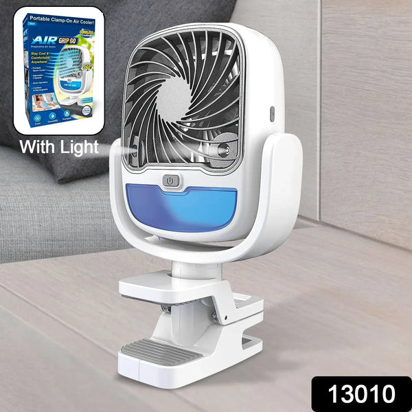 Air Portable Fan, Grip Go 3 Speed Small Fan, Great Stroller Fan, Travel or Desk Fan, Cordless Personal Evaporative Air Cooler, Universal Clamp for Indoor & Outdoor Use, 360 Degree Head Swivel, LED Color Changing Light - Justgrabit Inc.