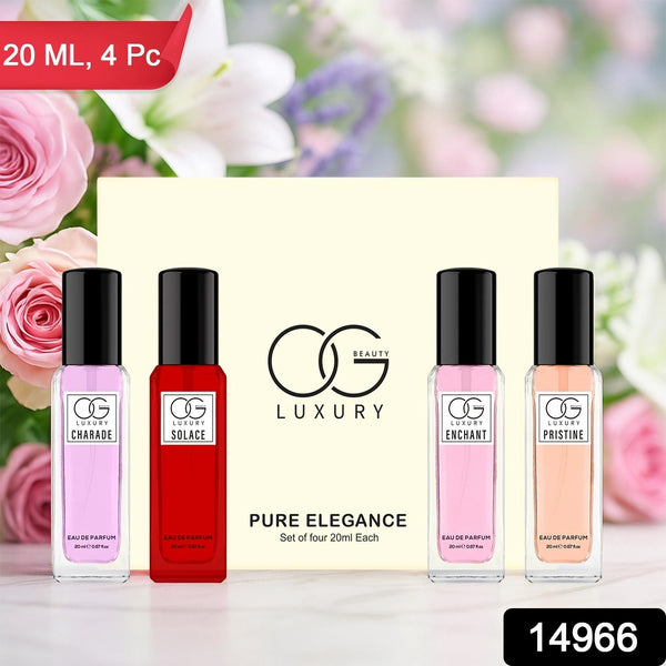 OG Beauty Luxury Pure Elegance Eau De Parfum Gift - (4 Pc / Set / 20 ML) - justgrabit.in | Just Grab It
