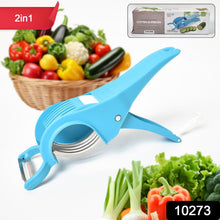2 in 1 Veg & Fruit Multi Cutter with 5 Blades & Peeler (1 Pc / Multicolor) - justgrabit.in | Just Grab It