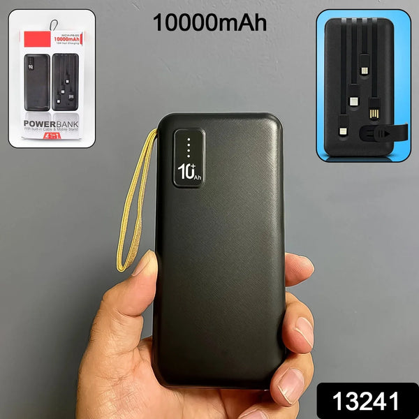 10000mAh, 12W Fast Charging Power Bank with built 4 in 1 USB with Mobile Holder (1 Pc) - Justgrabit Inc.
