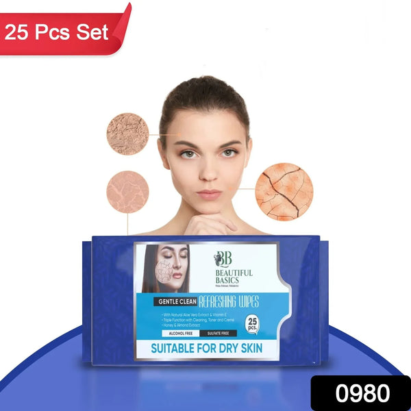 Refreshing Wet Wipes for Face | Facial Cleansing | Refreshing & Skin Hydration| Soothing for skin | pH Balance & Alcohol Free | Nourishing with Fruit extract | 25 Wipes - Justgrabit Inc.