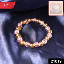 Elegant Dual - Tone Crystal Beaded Stretch Bracelet (1 Pc) - justgrabit.in | Just Grab It
