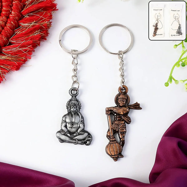 Hanuman Metal Keychain Set (2 Pc Mix Design) - justgrabit.in | Just Grab It