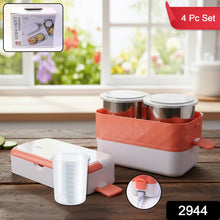 Electric Heated Lunch Box with Stainless Steel Inner Containers (1 Set) - justgrabit.in | Just Grab It