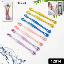 2 - in - 1 Tooth Brush with Tongue Scraper, Soft Bristle & Long Handle (8Pcs) Soft Toothbrush - Justgrabit Inc.