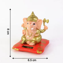 Decorative Medium Lord Ganesh Idol Decorative Statue with Solar - Powered Base (1 Pc) - Justgrabit Inc.