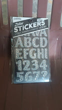 Silver Gem Letter & Numbers Stickers 1 Inch Letters, 130 Count (Pack of 6 Sheets) - justgrabit.in | Just Grab It