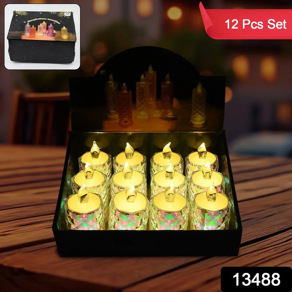 Festive Lighting for Any Occasion: 12 Pack LED Tealight Candles, Diwali - justgrabit.in | Just Grab It