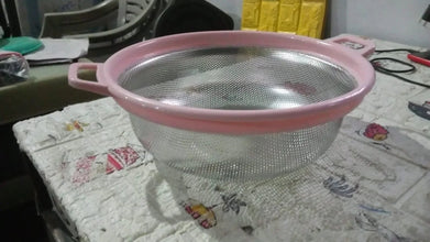 Stainless Steel Colander with Handle - Large Metal Mesh Basket Strainer (1 pc) - Justgrabit Inc.