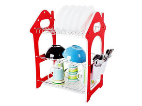 Dish Rack for Kitchen 3 Layer Dish Drainer Rack Stainless Steel Crockery Holder Cutlery Plate Holder Glass Utensils Storage Organize - justgrabit.in | Just Grab It