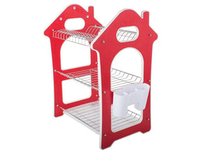 Dish Rack for Kitchen 3 Layer Dish Drainer Rack Stainless Steel Crockery Holder Cutlery Plate Holder Glass Utensils Storage Organize - justgrabit.in | Just Grab It
