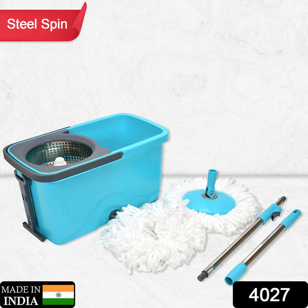 Quick Spin Mop – Plastic Floor Cleaner with Big Bucket & Easy Wheels - justgrabit.in | Just Grab It