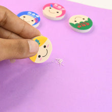 Cute Cartoon Face Erasers for School & Stationery Use (4 Pc) - justgrabit.in | Just Grab It