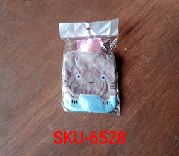 Grey Cat Print Small Hot Water Bag with Cover for Pain Relief - Justgrabit Inc.