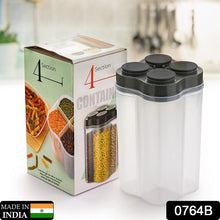 Plastic Lock Food Storage 4 Section Container Jar for Grocery, Fridge Container. - justgrabit.in | Just Grab It