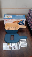 Vegetable Slicer Cutter - 6 Blades Kitchen Accessories, Tools & Appliances with Container & Handle (1 Set) - justgrabit.in | Just Grab It