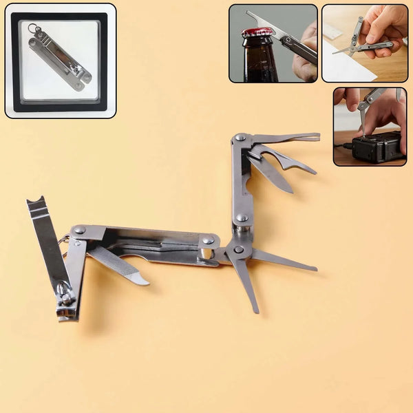 Stainless Steel 8-in-1 Multipurpose Pocket Tool Kit - Justgrabit Inc.