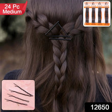 Medium Black Hair Bobby Pins (24 Pc) - justgrabit.in | Just Grab It