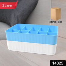 Multi - Function Desktop Drawer Storage Box 10 Grid Underwear Socks Box (2 Pc Set) - justgrabit.in | Just Grab It