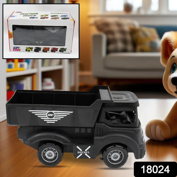 Friction Powered Dumper Toy Truck For Kids | With Opening Container Feature | Strong & Durable Plastic Material | Indoor & Outdoor Play Birthday Gift for Baby Boys & Girls (1 Pc) - Justgrabit Inc.