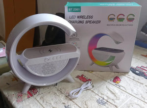 3 - in - 1 Multi - Function LED Night Lamp with Bluetooth Speaker, Wireless Charging, for Bedroom for Music, Party and Mood Lighting - Perfect Gift for All Occasions blootuth speaker (Media Player) - justgrabit.in | Just Grab It