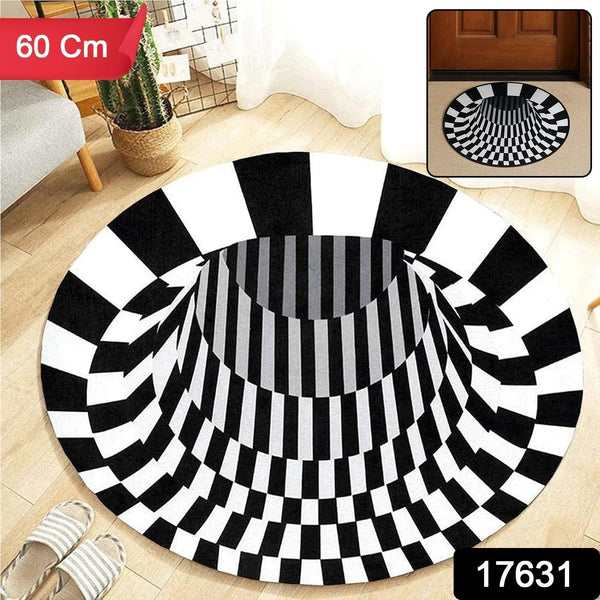 3D Space Round Carpet, Floor Mat Non - Woven Doormat (60 Cm) - justgrabit.in | Just Grab It