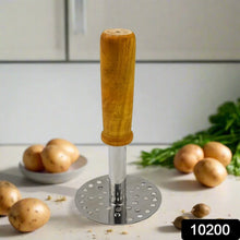 High Grade Stainless Steel Potato Masher Paubhaji / Pav Bhaji Masher with Wooden handle (1 Pc) - justgrabit.in | Just Grab It