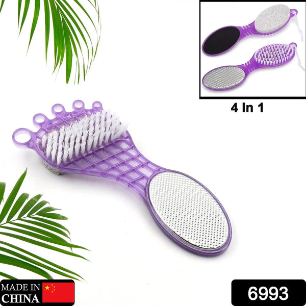 4 in 1 Pedicure Tool – Pumice, Brush, Scrubber & File for Soft Feet - justgrabit.in | Just Grab It