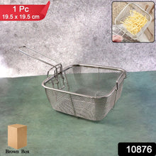Stainless Steel Deep Fryer Basket with Long Handle (1 Pc) - justgrabit.in | Just Grab It