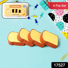 3D Toast Bread Shape Eraser for Kids, Cartoons Erasers Toast Bread Erasers Bread Shaped Eraser for Students, Gift, Cute Fun Food Erasers for School Classroom, Stationery for Boys & Girls (4 Pcs Set) - Justgrabit Inc.