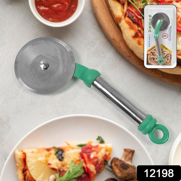 Kitchen Stainless Steel Wheel Pizza Cutter (1 pc) - justgrabit.in | Just Grab It