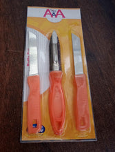 3in1 Multipurpose Stainless Steel Classic Kitchen Knife Set of 3 for Fruits and Vegetable Chopping / Cutting / Peeling, Kitchen Knife / Vegetable Peeler / Plain Knife - Justgrabit Inc.