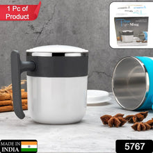 Stainless Steel Insulated Coffee/Tea Mug with Lid – Double Wall Hot Beverage Travel Cup, Milk Mug for Office & Home Use (1 Pc) - Justgrabit Inc.