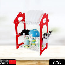 Dish Rack for Kitchen 3 Layer Dish Drainer Rack Stainless Steel Crockery Holder Cutlery Plate Holder Glass Utensils Storage Organize - justgrabit.in | Just Grab It