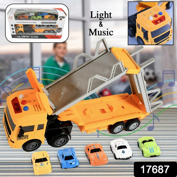 Realistic Long - Haul Toy Vehicle Transport Playset with Lights and Sound - Justgrabit Inc.
