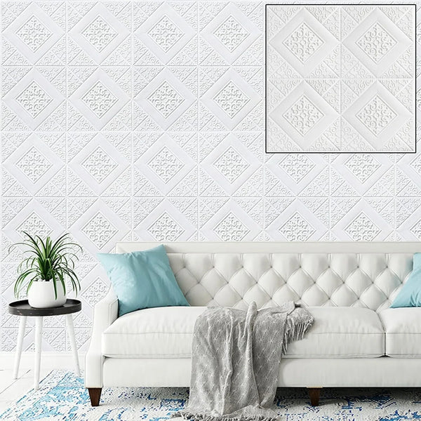 Wallpaper 3D Foam Wallpaper Sticker Panels (70 x 70 Cm / 1 Pc) - justgrabit.in | Just Grab It