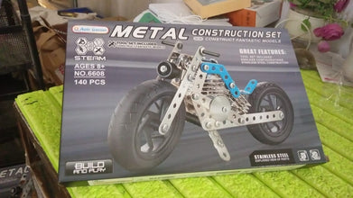 Metal Bike Creative Mechanical Construction Engineering Kit 140 Part Bike Tool - justgrabit.in | Just Grab It