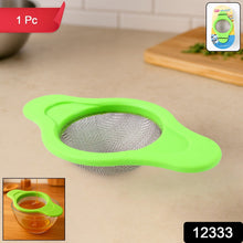Supermom Stainless Steel Mesh Strainer with Dual Handle Plastic Frame (1 Pc) - justgrabit.in | Just Grab It