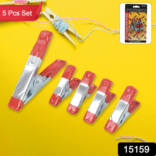 Metal Spring Clamps, Heavy Duty Spring Metal Clips Clamp (5 Pcs Set) - justgrabit.in | Just Grab It