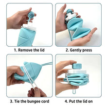 600ml Collapsible Silicone Water Bottle for Travel, Sports, Gym & Office (1 Pc) - Justgrabit Inc.